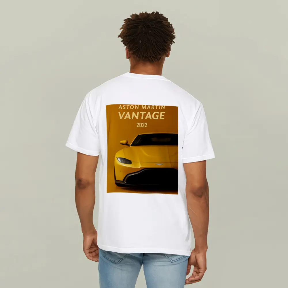 Aston Martin Vantage Yellow Studio Front View – T-Shirts