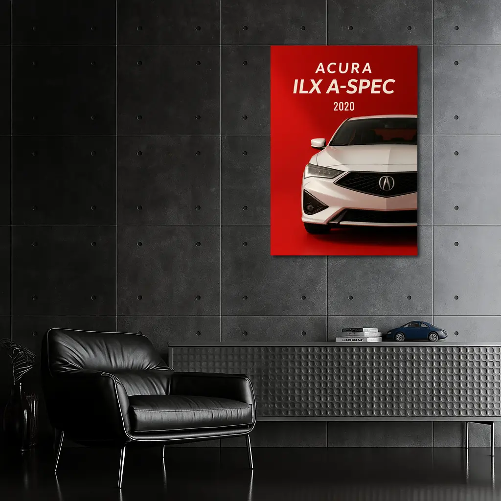 Acura ILX A-Spec White on Red – Wall Art