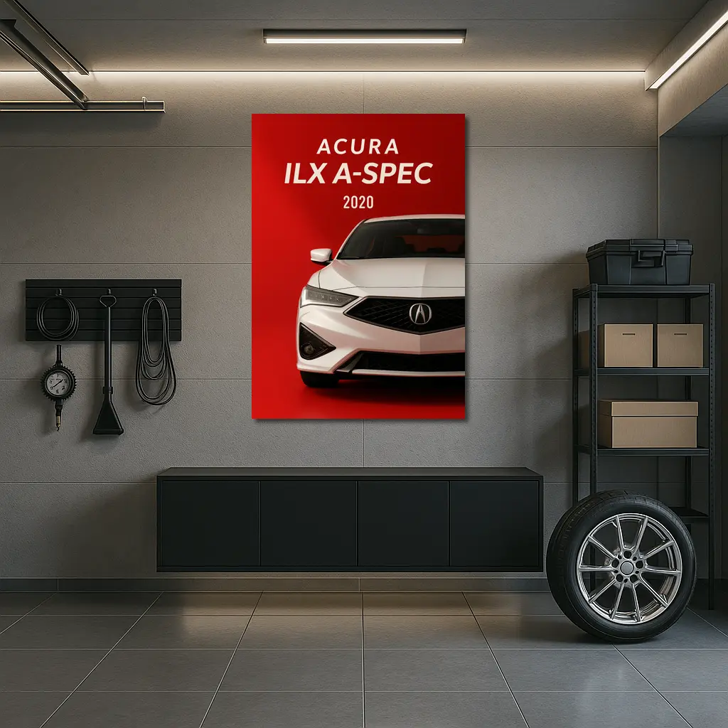 Acura ILX A-Spec White on Red – Wall Art