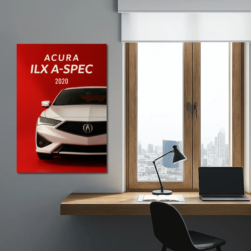Acura ILX A-Spec White on Red – Wall Art