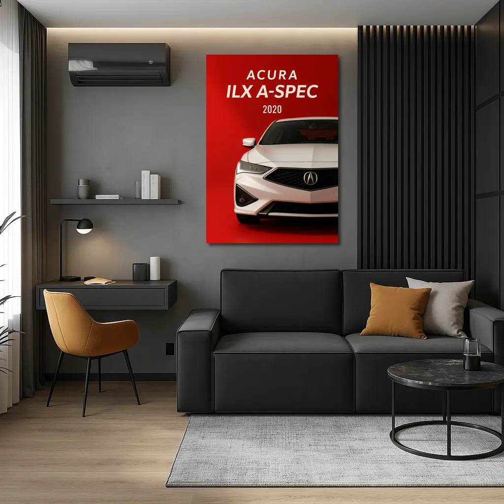 Acura ILX A-Spec White on Red – Wall Art