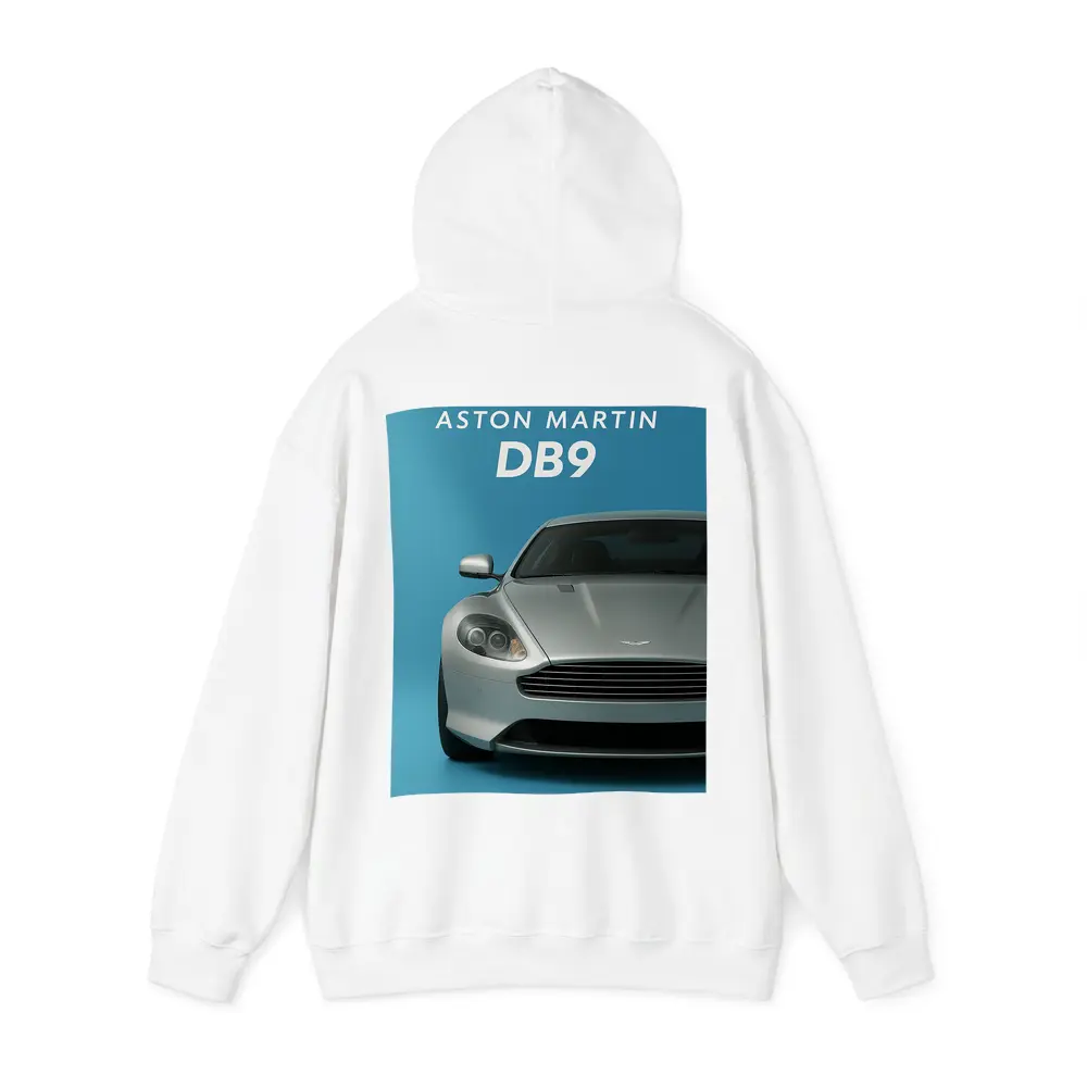 Aston Martin DB9 Silver Blue Background – Hoodies