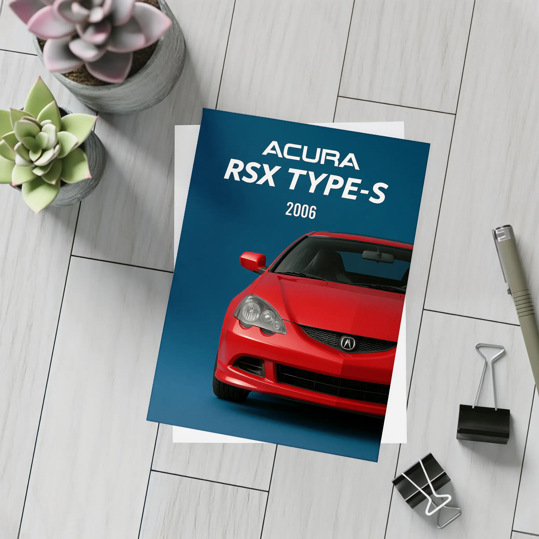 Acura RSX Type S Red Front View – Postcards