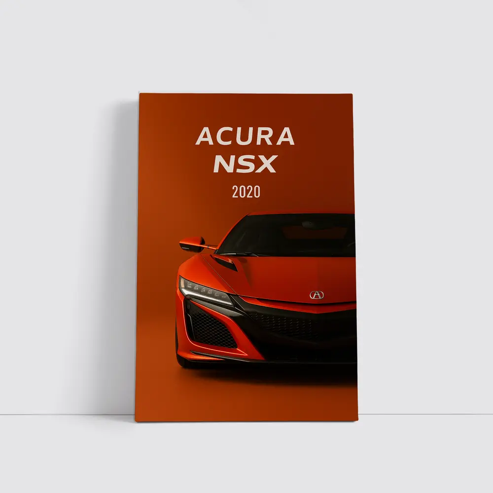 Acura NSX Red Supercar Orange Background – Wall Art