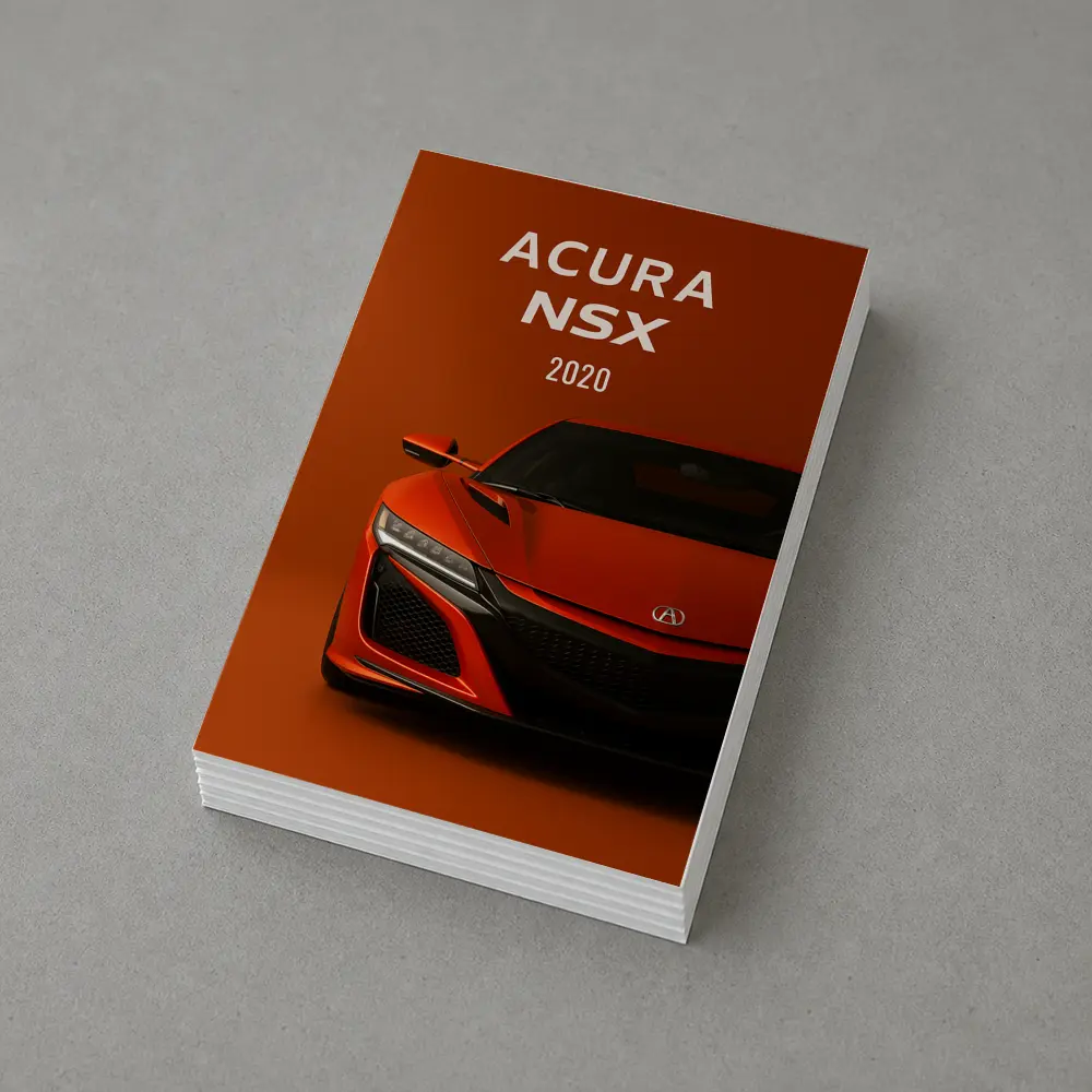 Acura NSX Red Supercar Orange Background – Postcards