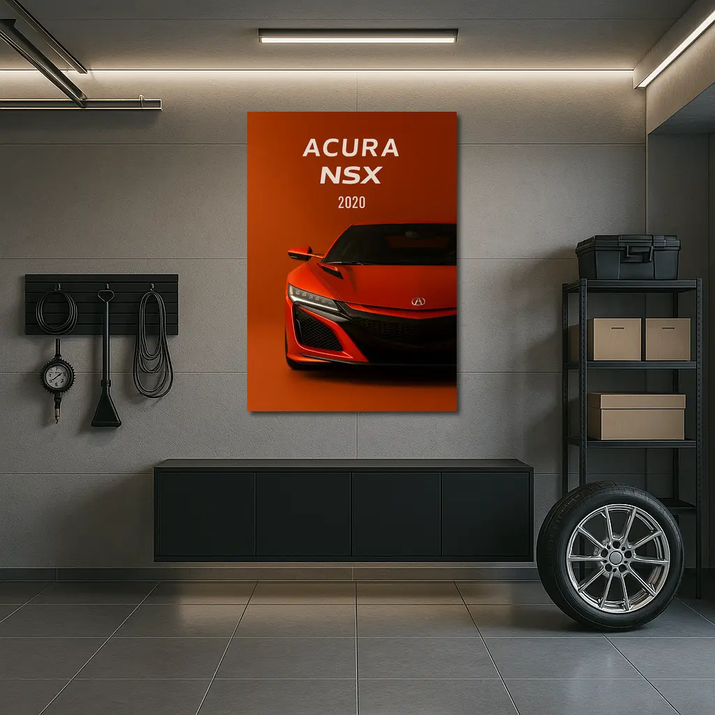 Acura NSX Red Supercar Orange Background – Wall Art