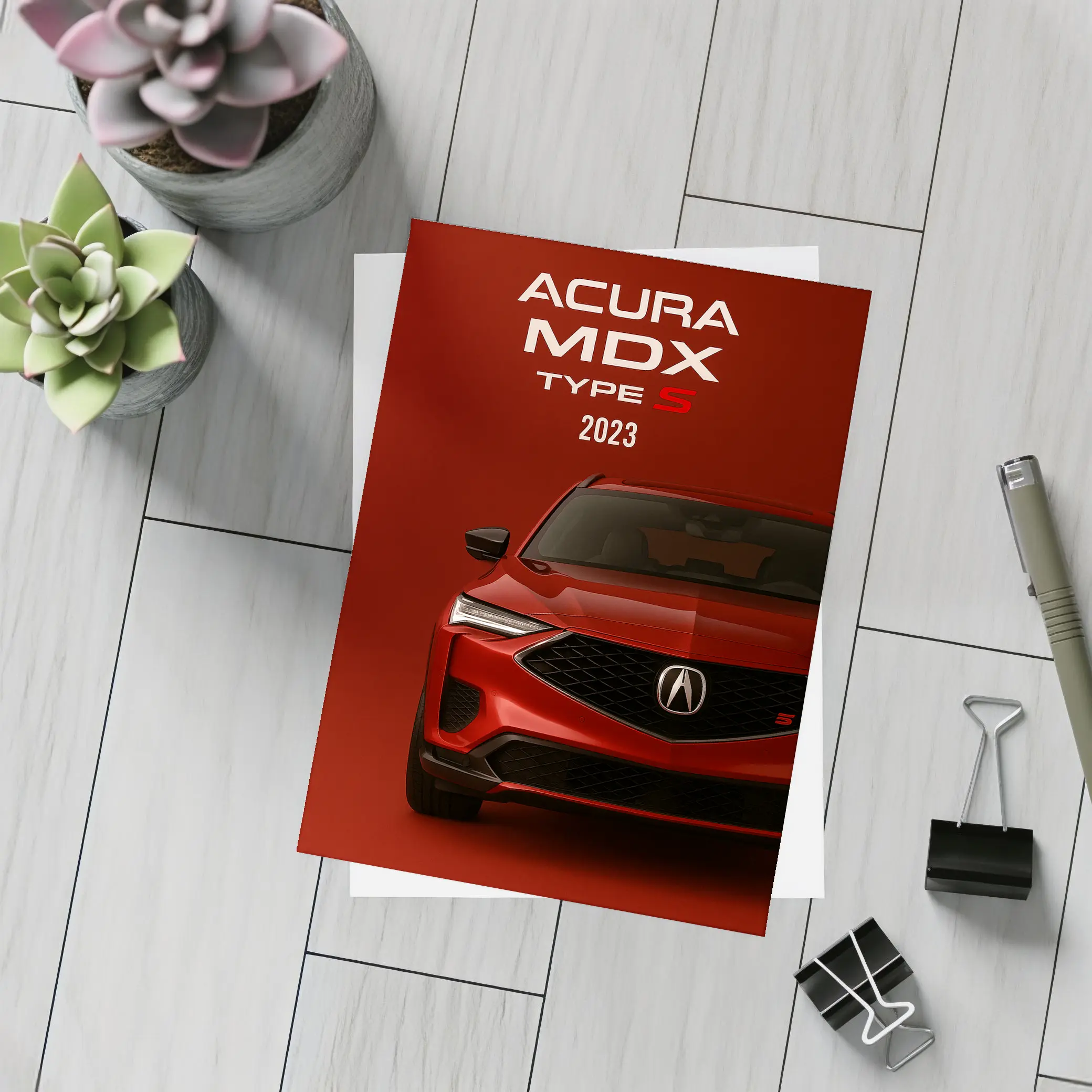 2023 Acura MDX Type S Red Background – Postcards