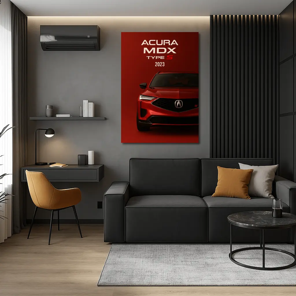 2023 Acura MDX Type S Red Background – Wall Art