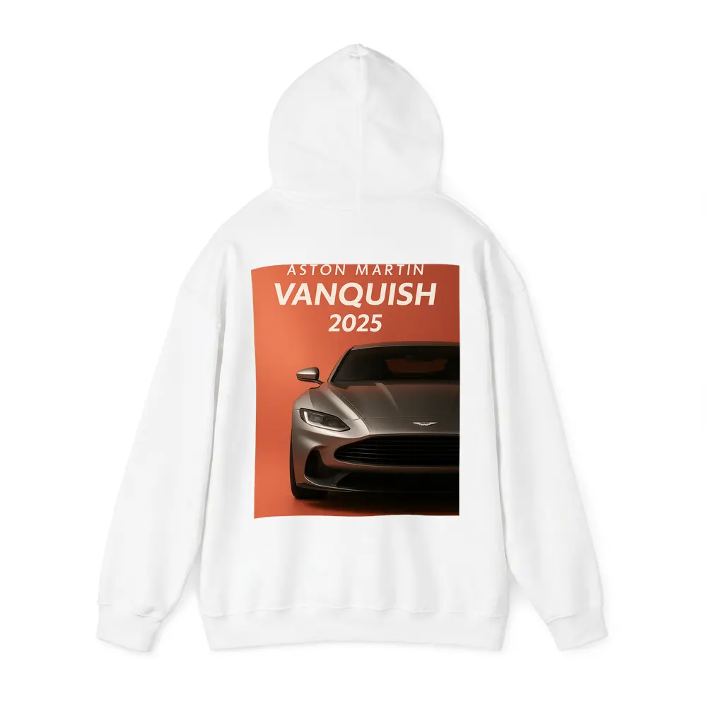 Aston Martin Vanquish Front View Orange Background – Hoodies