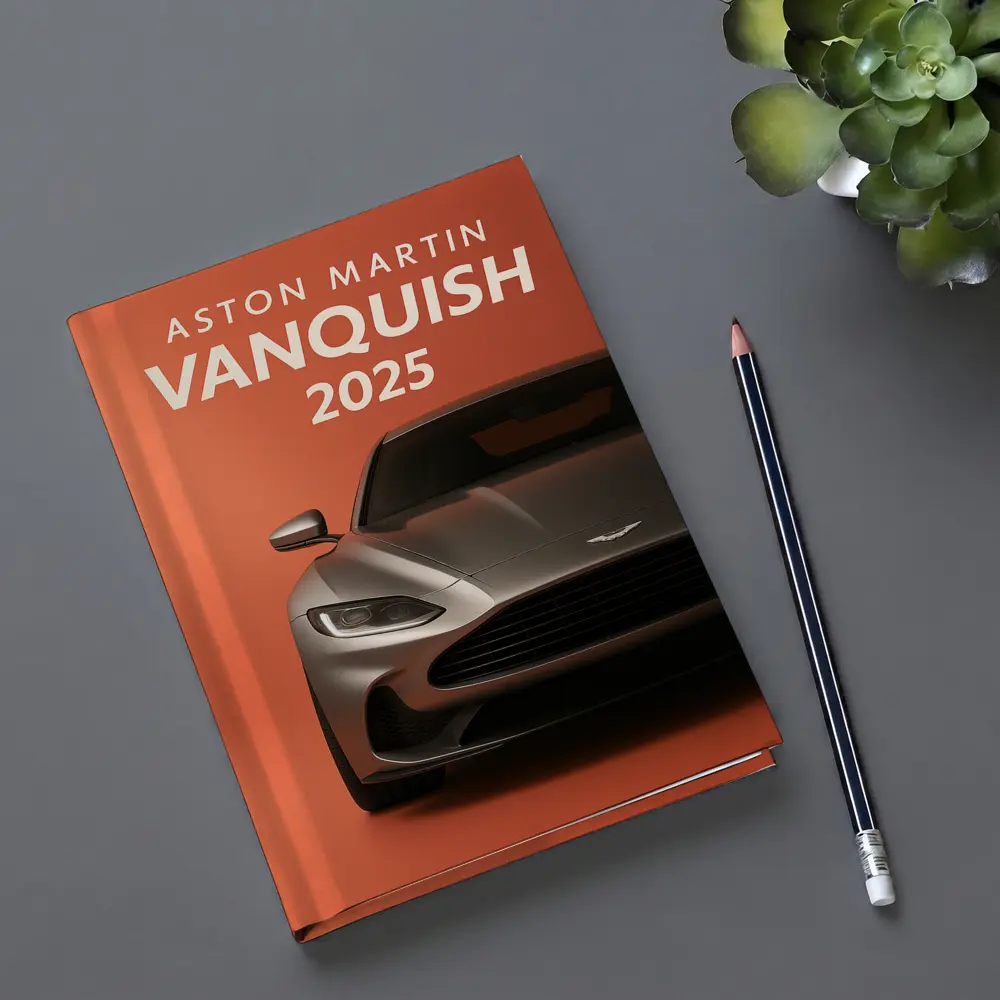 Aston Martin Vanquish Front View Orange Background – Notebooks