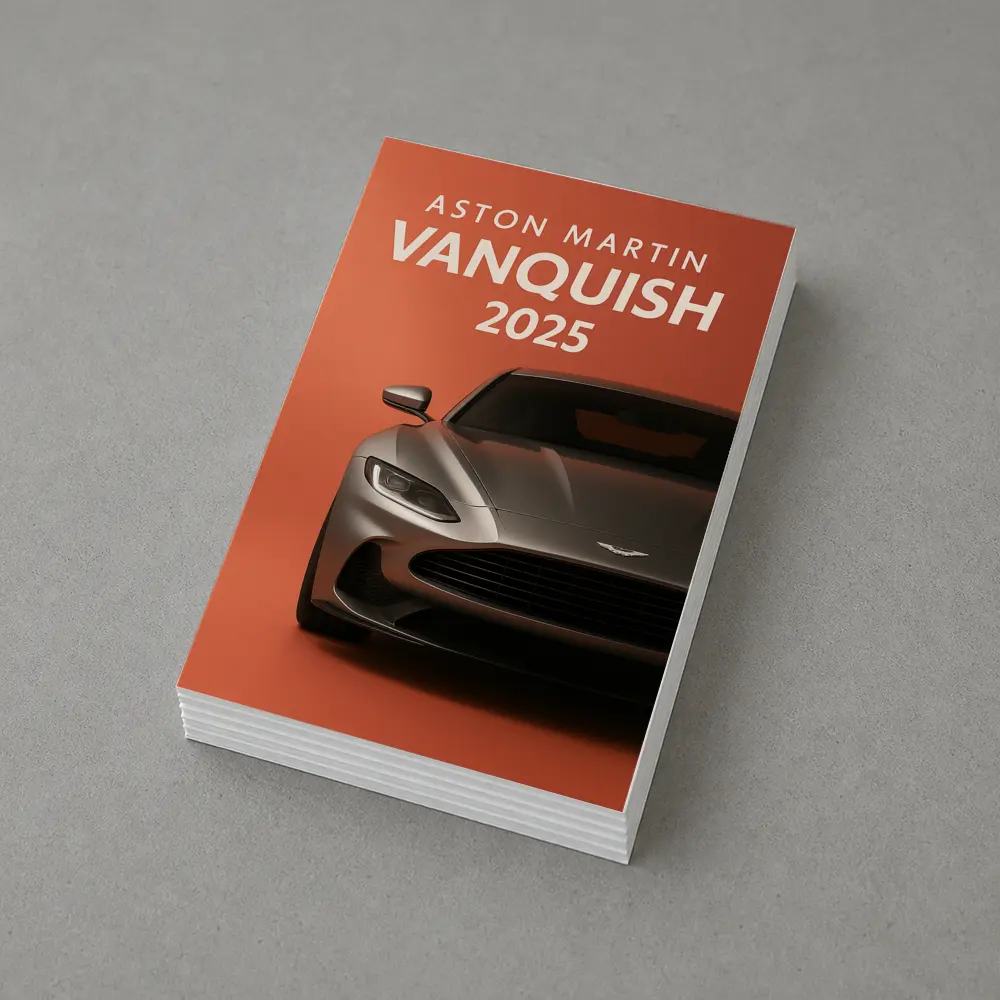 Aston Martin Vanquish Front View Orange Background – Postcards