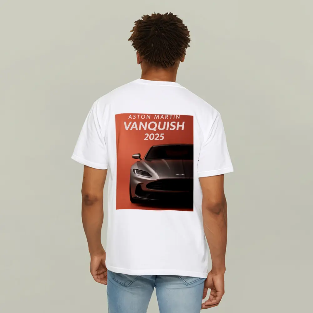 Aston Martin Vanquish Front View Orange Background – T-Shirts