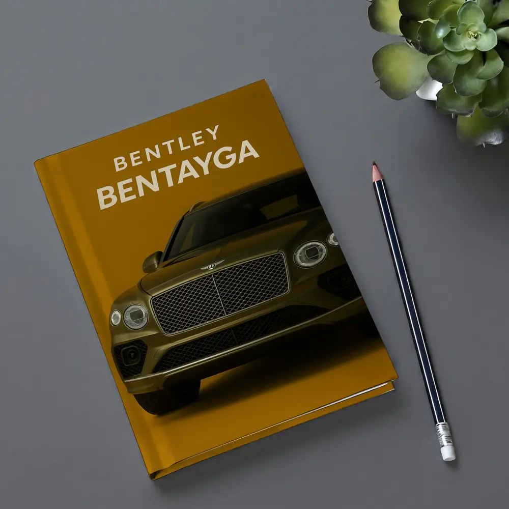 Bentley Bentayga SUV Gold Background Front View – Notebooks