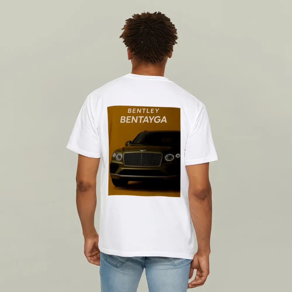 Bentley Bentayga SUV Gold Background Front View – T-Shirts