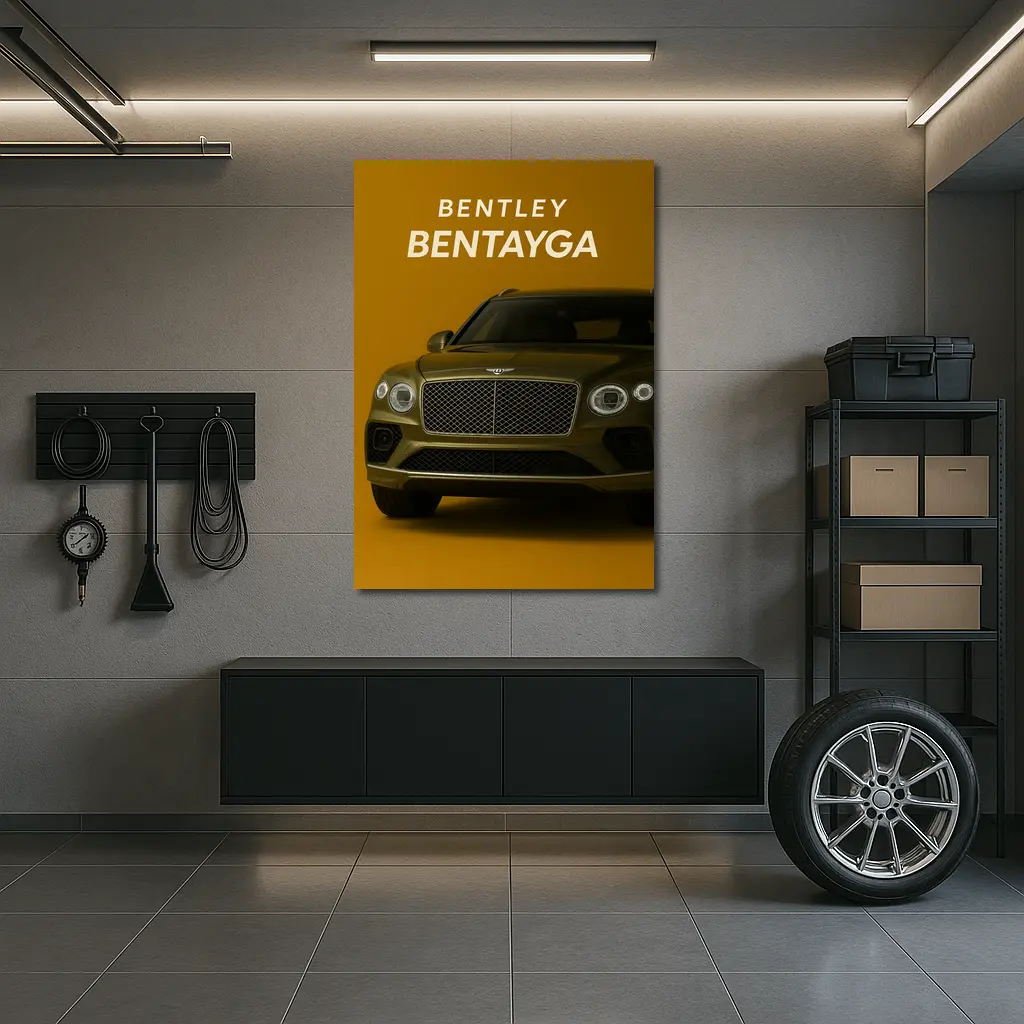 Bentley Bentayga SUV Gold Background Front View – Wall Art