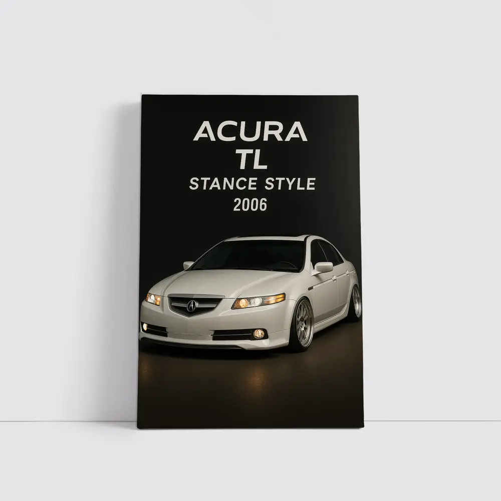 Acura TL Stance Style White Studio – Wall Art