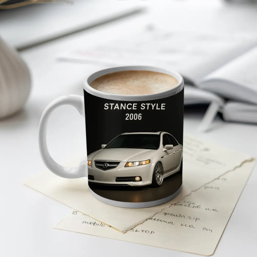 Acura TL Stance Style White Studio – Mugs