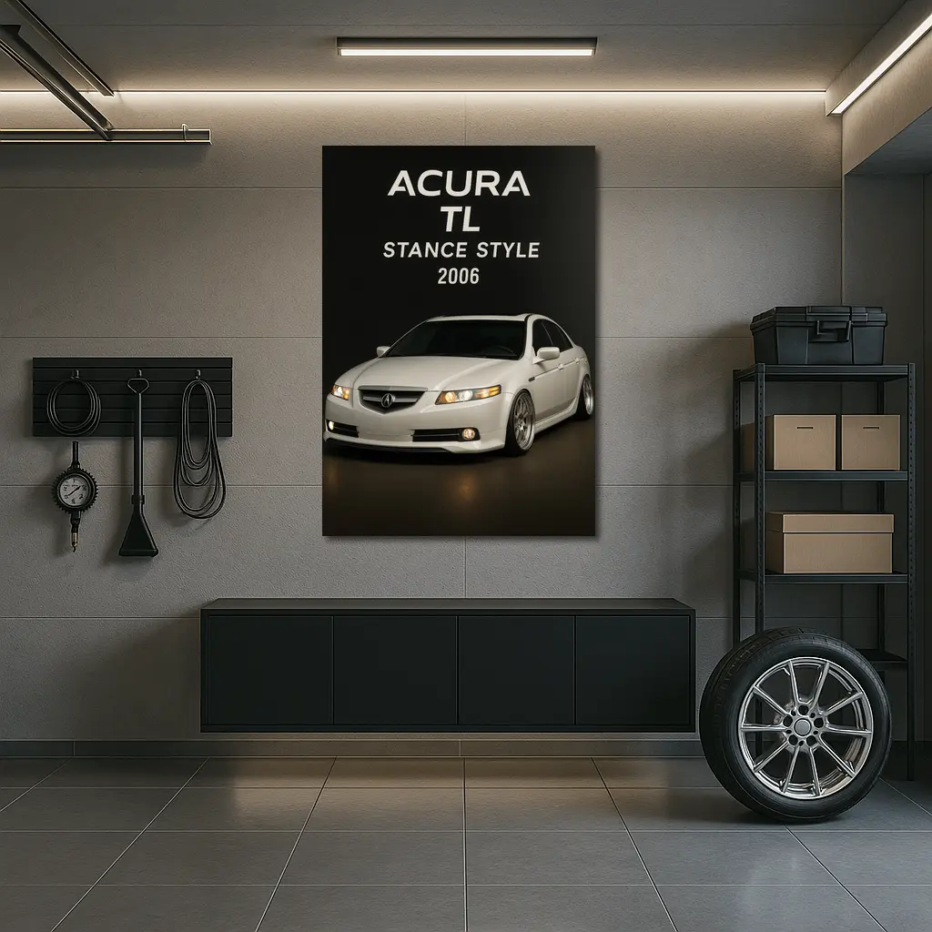 Acura TL Stance Style White Studio – Wall Art