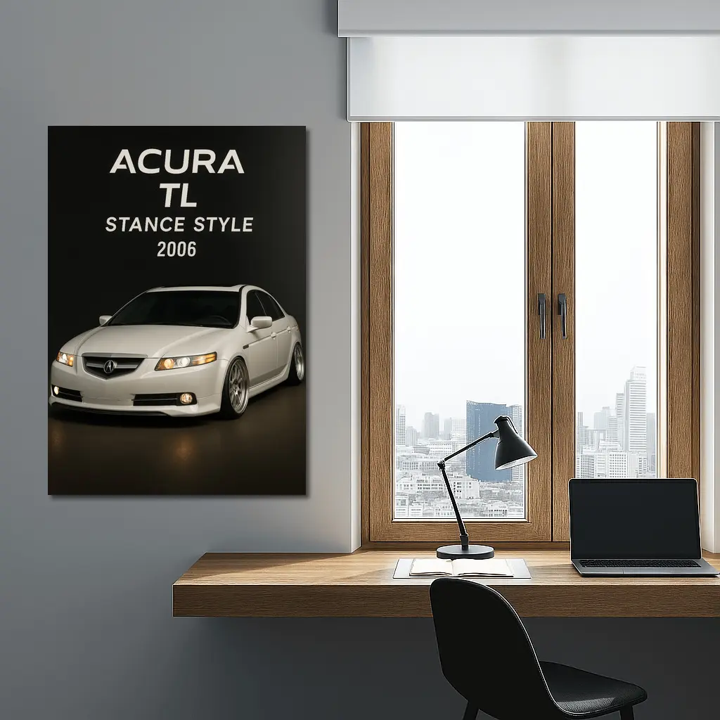 Acura TL Stance Style White Studio – Wall Art