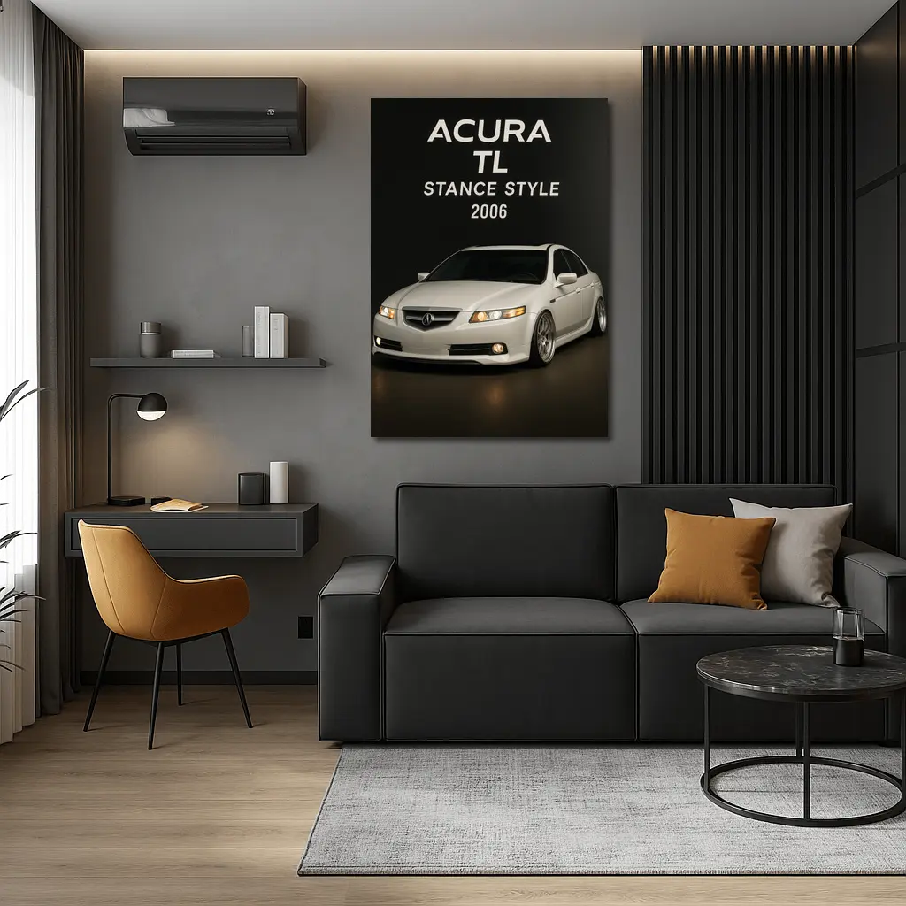 Acura TL Stance Style White Studio – Wall Art
