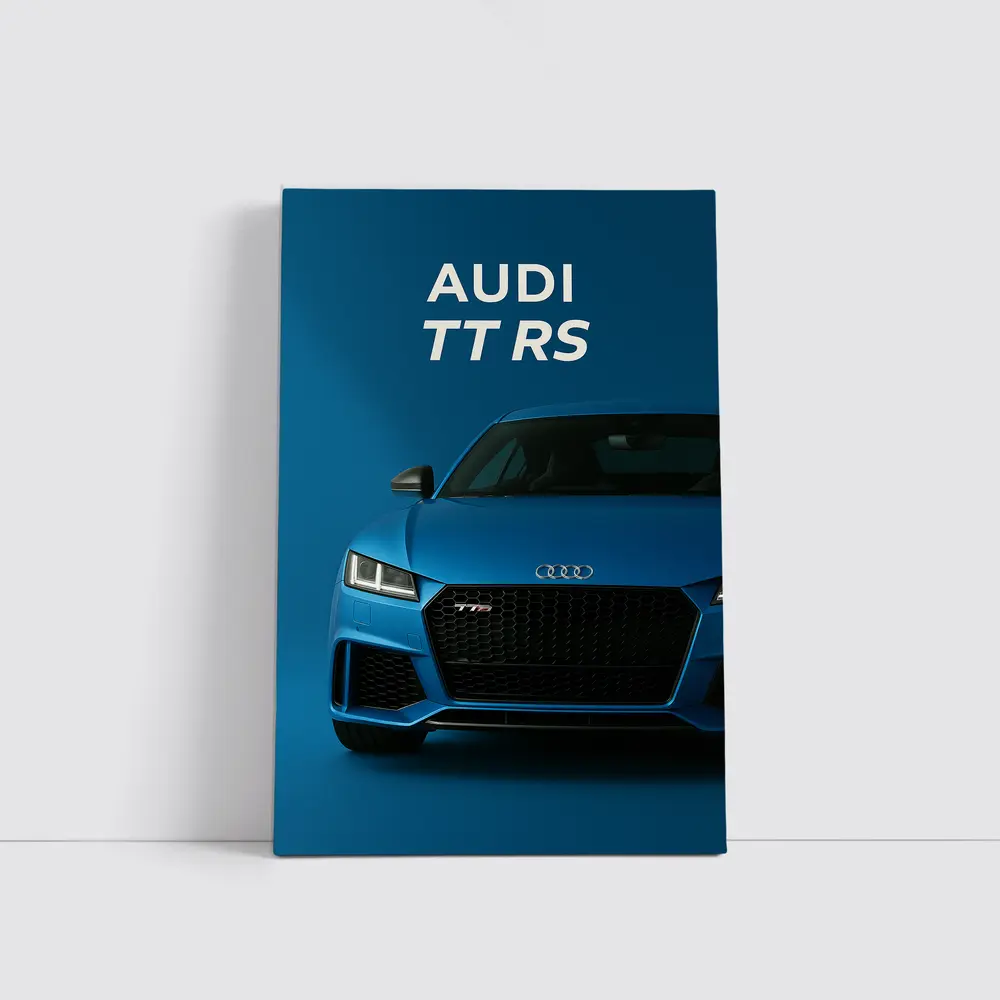 Audi TT RS Blue Studio Front View – Wall Art