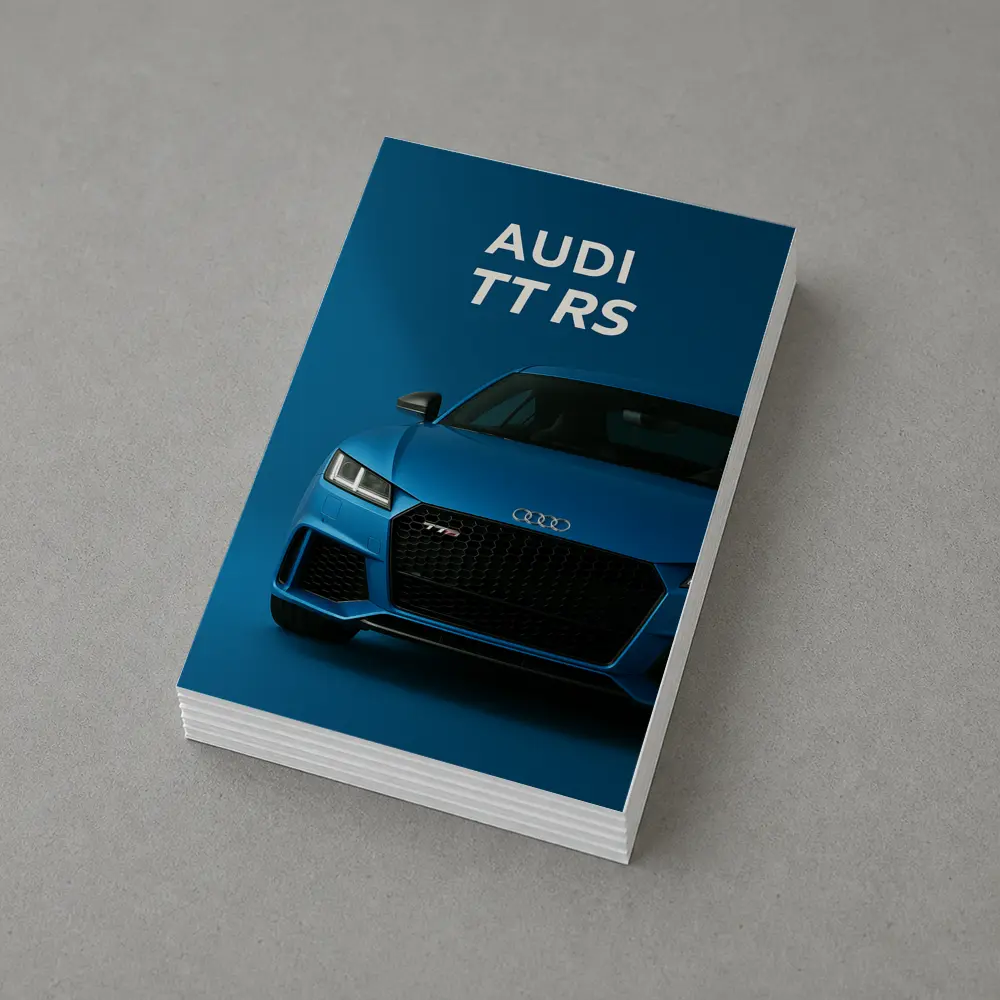 Audi TT RS Blue Studio Front View – Postcards