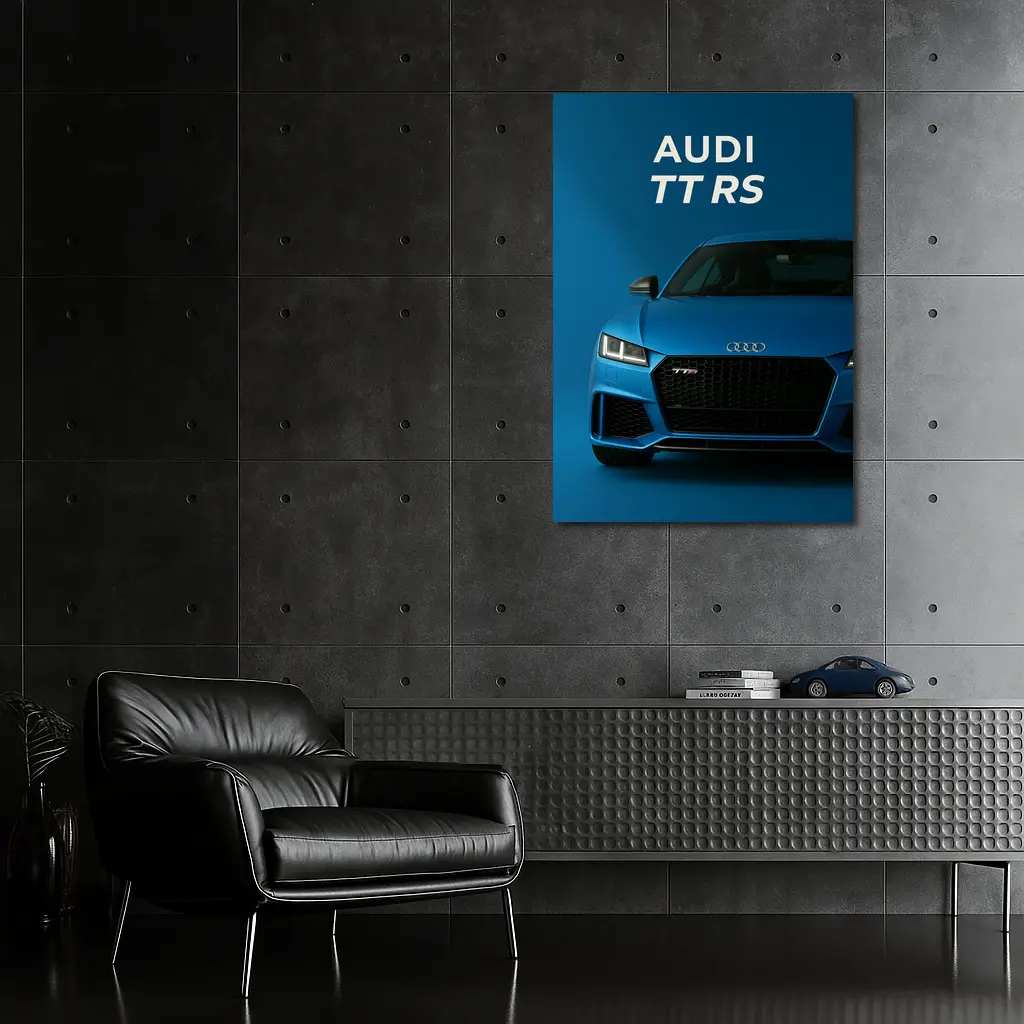 Audi TT RS Blue Studio Front View – Wall Art