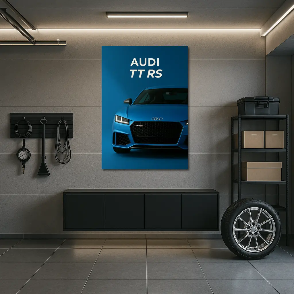 Audi TT RS Blue Studio Front View – Wall Art