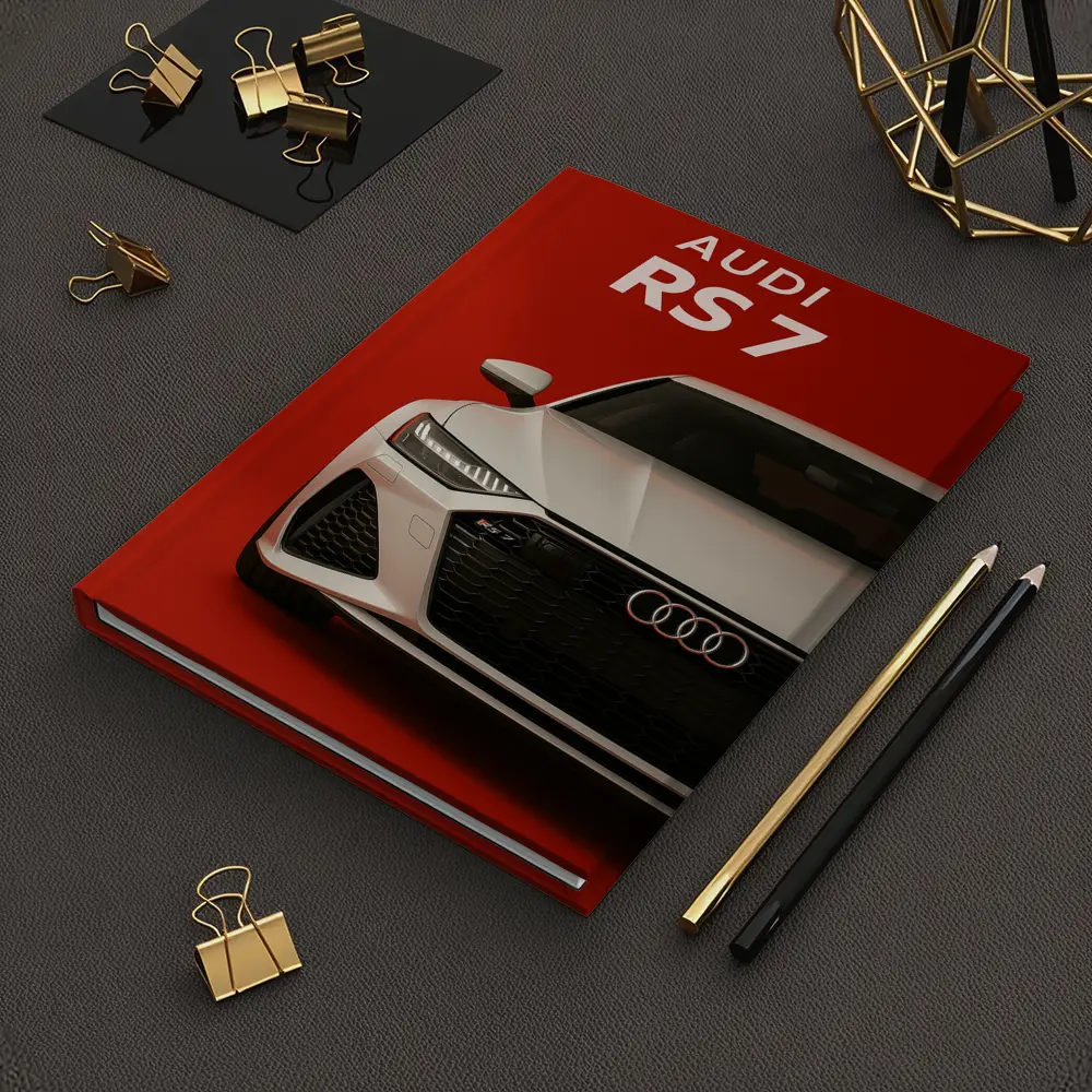 Audi RS7 White Car Red Background – Notebooks