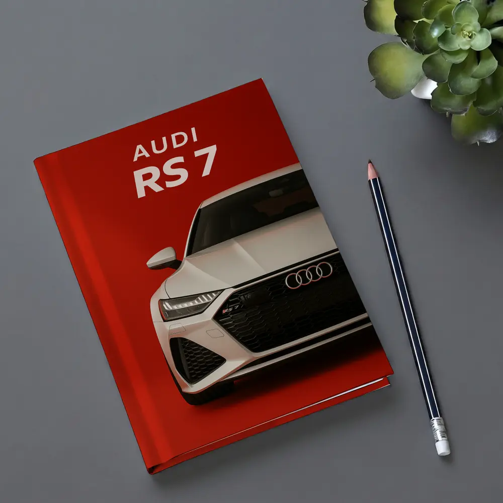 Audi RS7 White Car Red Background – Notebooks