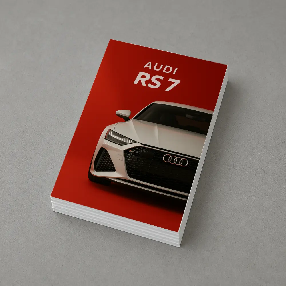 Audi RS7 White Car Red Background – Postcards