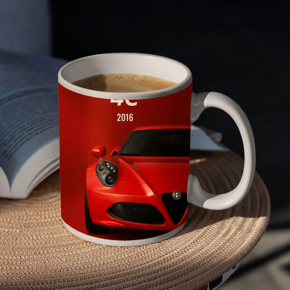 Alfa Romeo 4C Red Studio Art Print – Mugs