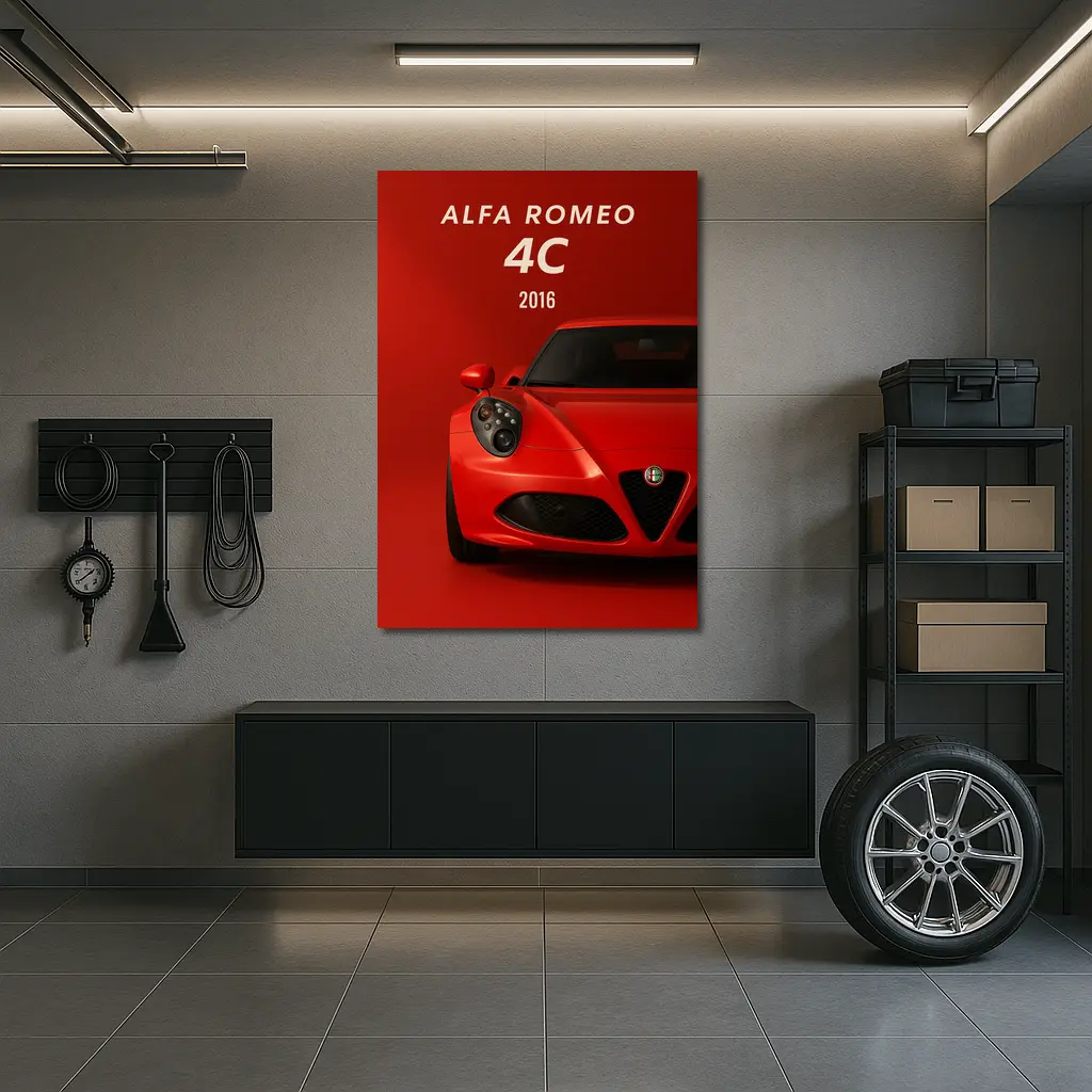 Alfa Romeo 4C Red Studio Art Print – Wall Art