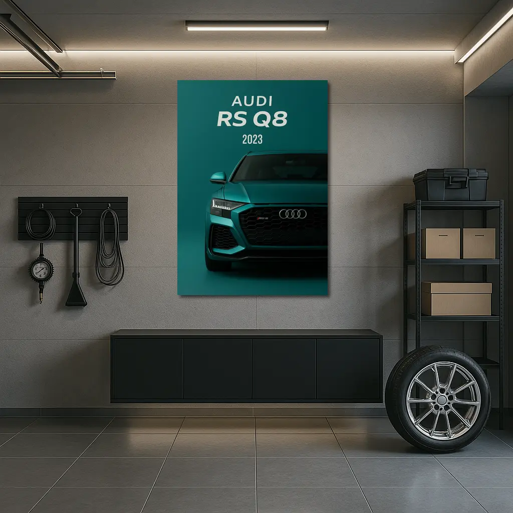 Audi RS Q8 2023 Teal Green Front – Wall Art
