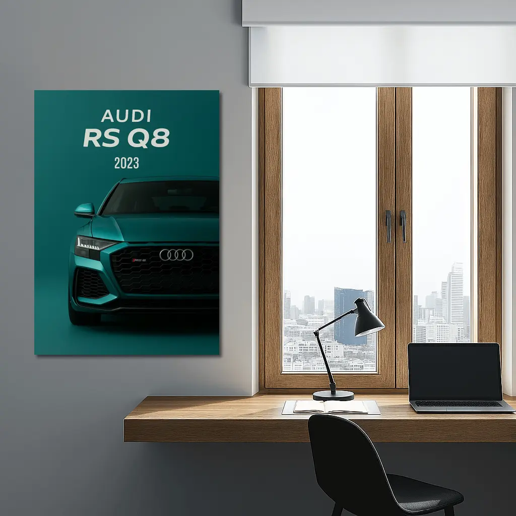 Audi RS Q8 2023 Teal Green Front – Wall Art