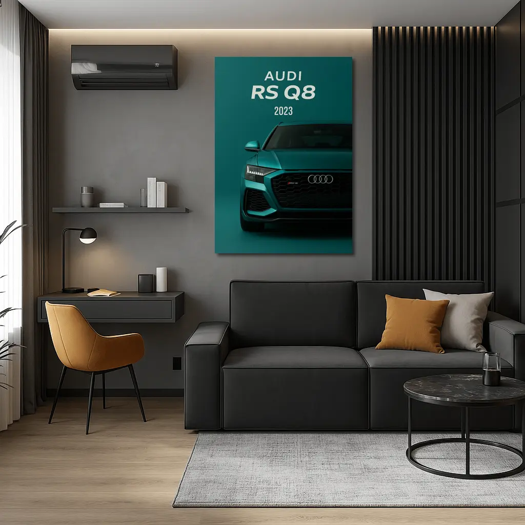 Audi RS Q8 2023 Teal Green Front – Wall Art