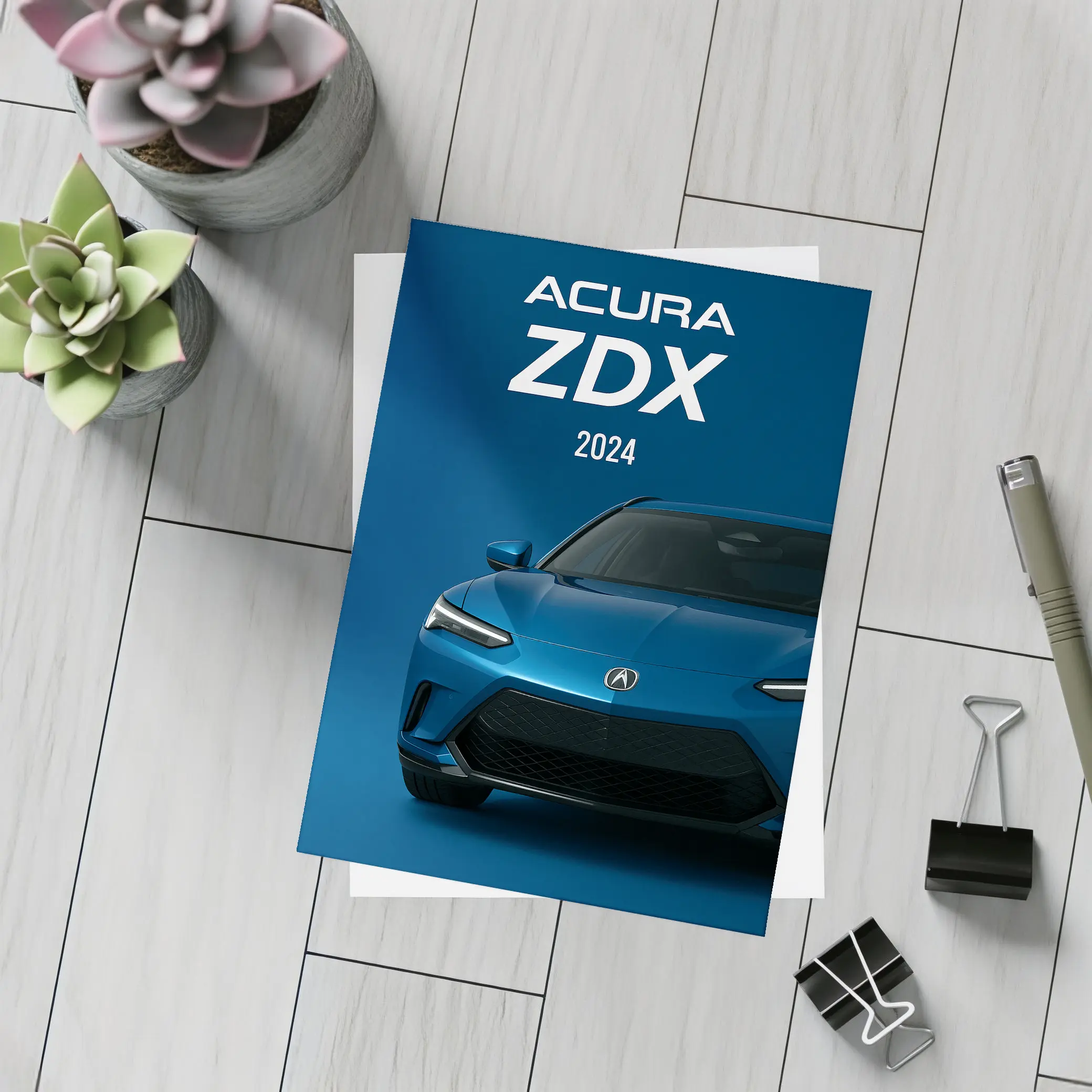 2024 Acura ZDX Blue Front View – Postcards