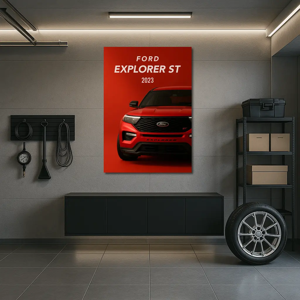 Ford Explorer ST Red Bold Front View – Wall Art