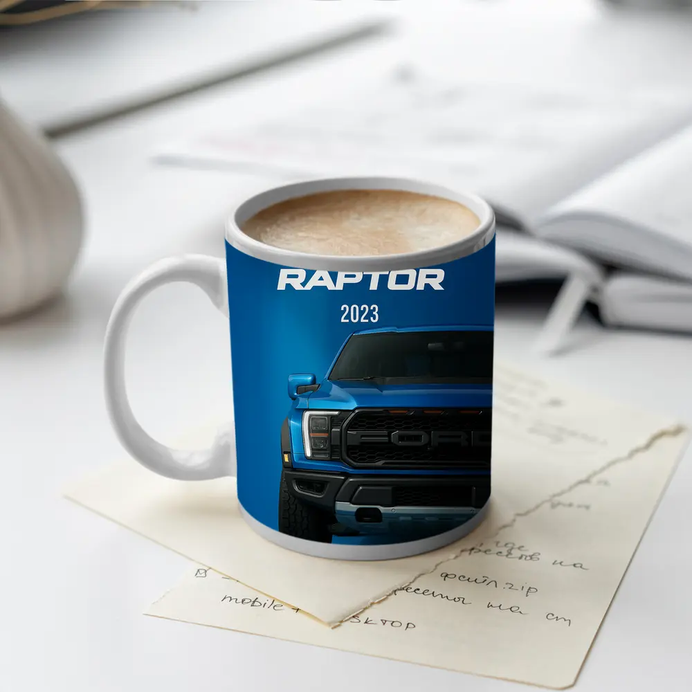 Ford F-150 Raptor 2023 Blue Front – Mugs
