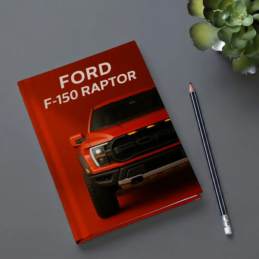 Ford F-150 Raptor Truck Red Background Art – Notebooks