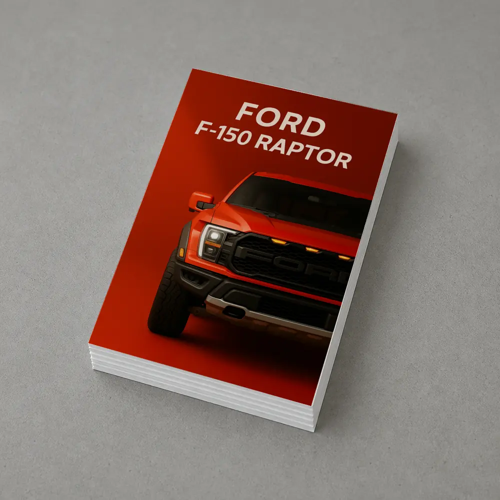 Ford F-150 Raptor Truck Red Background Art – Postcards