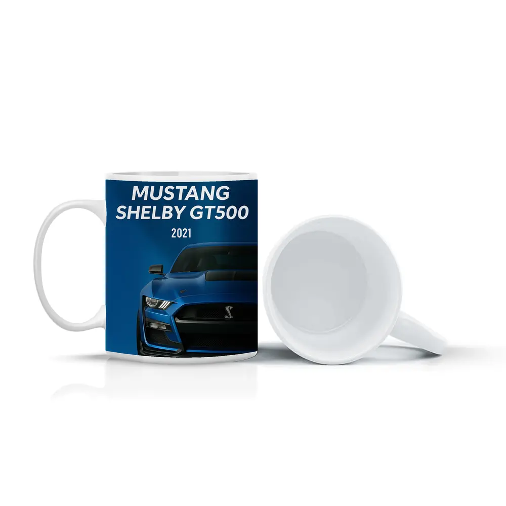 Ford Mustang Shelby GT500 Blue Front View – Mugs