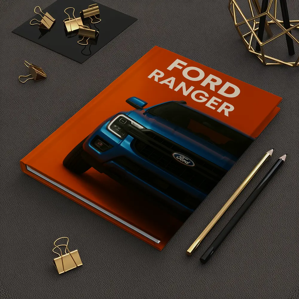 Ford Ranger Truck Front View Orange Background – Notebooks