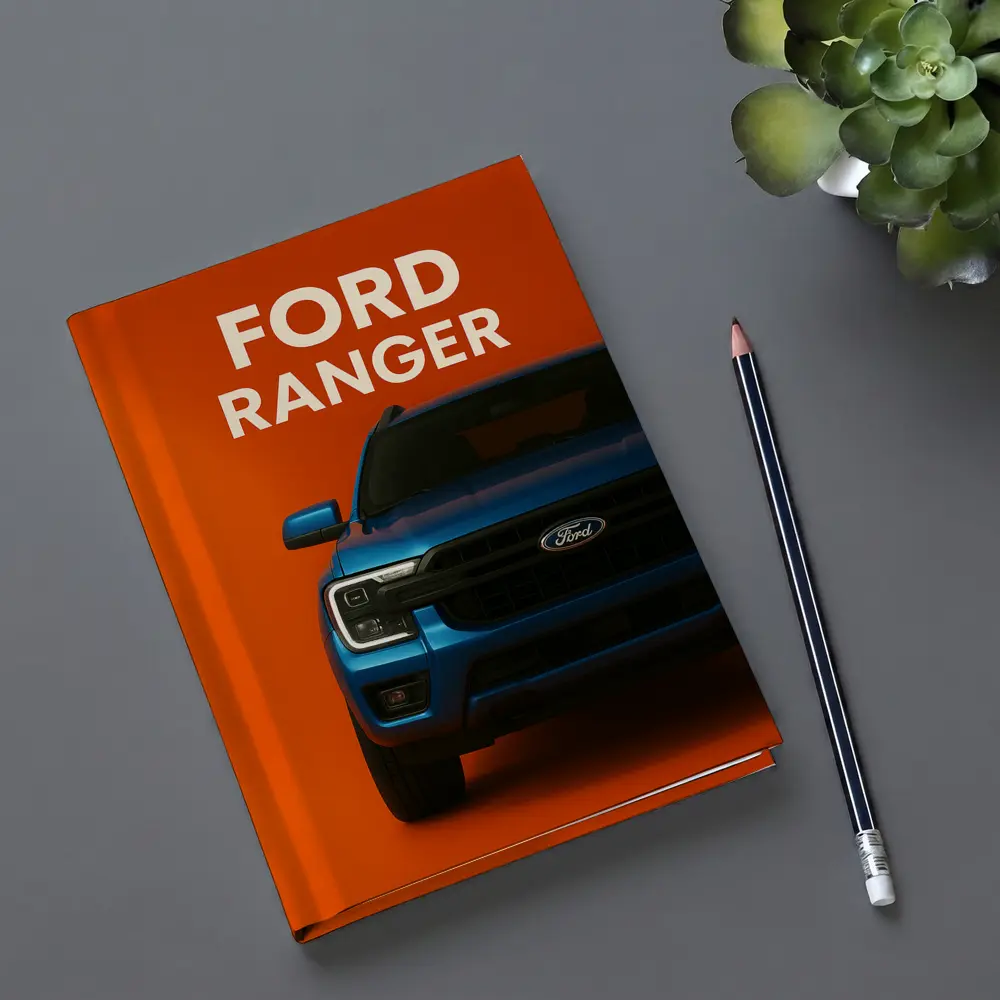 Ford Ranger Truck Front View Orange Background – Notebooks