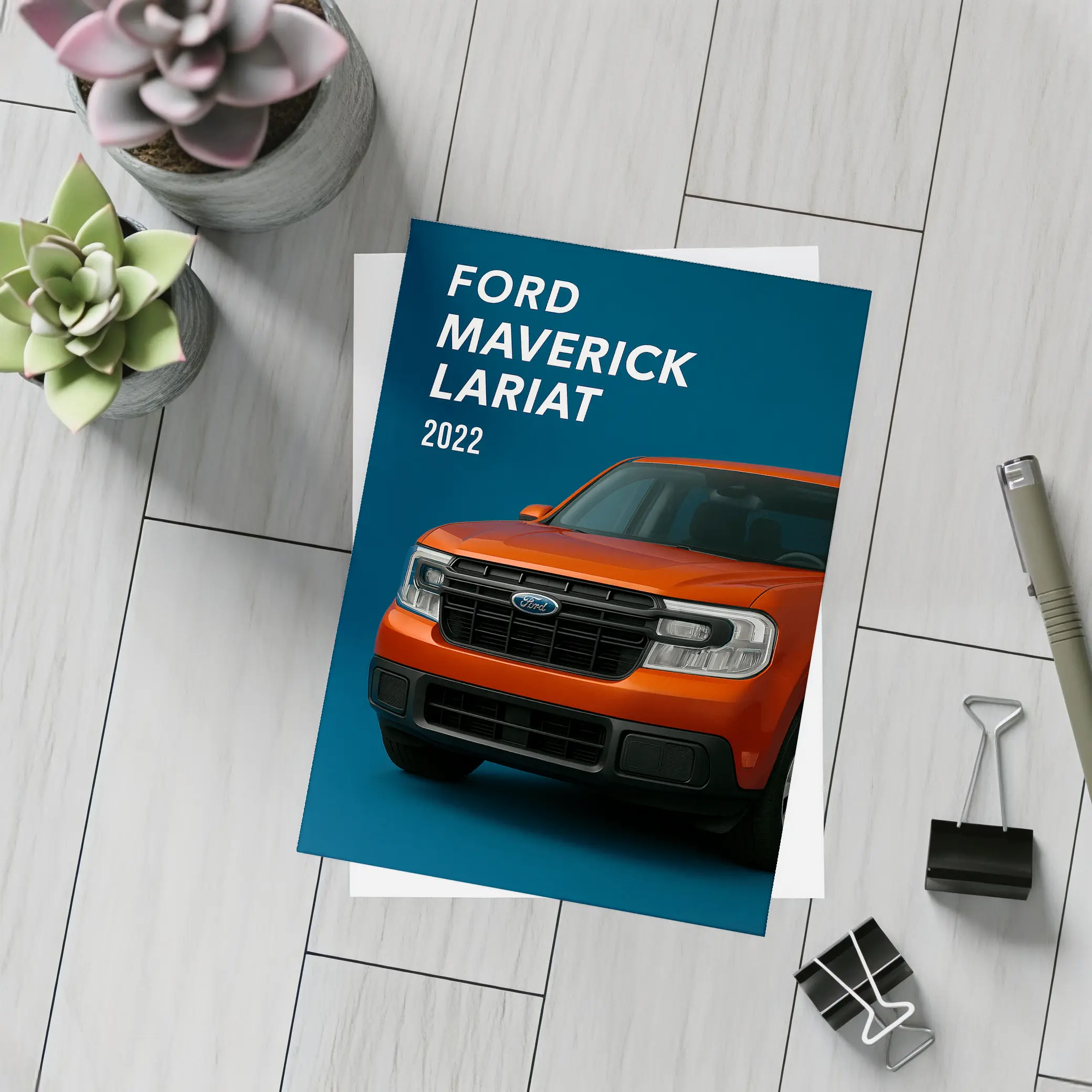 2022 Ford Maverick Lariat Orange Front View – Postcards