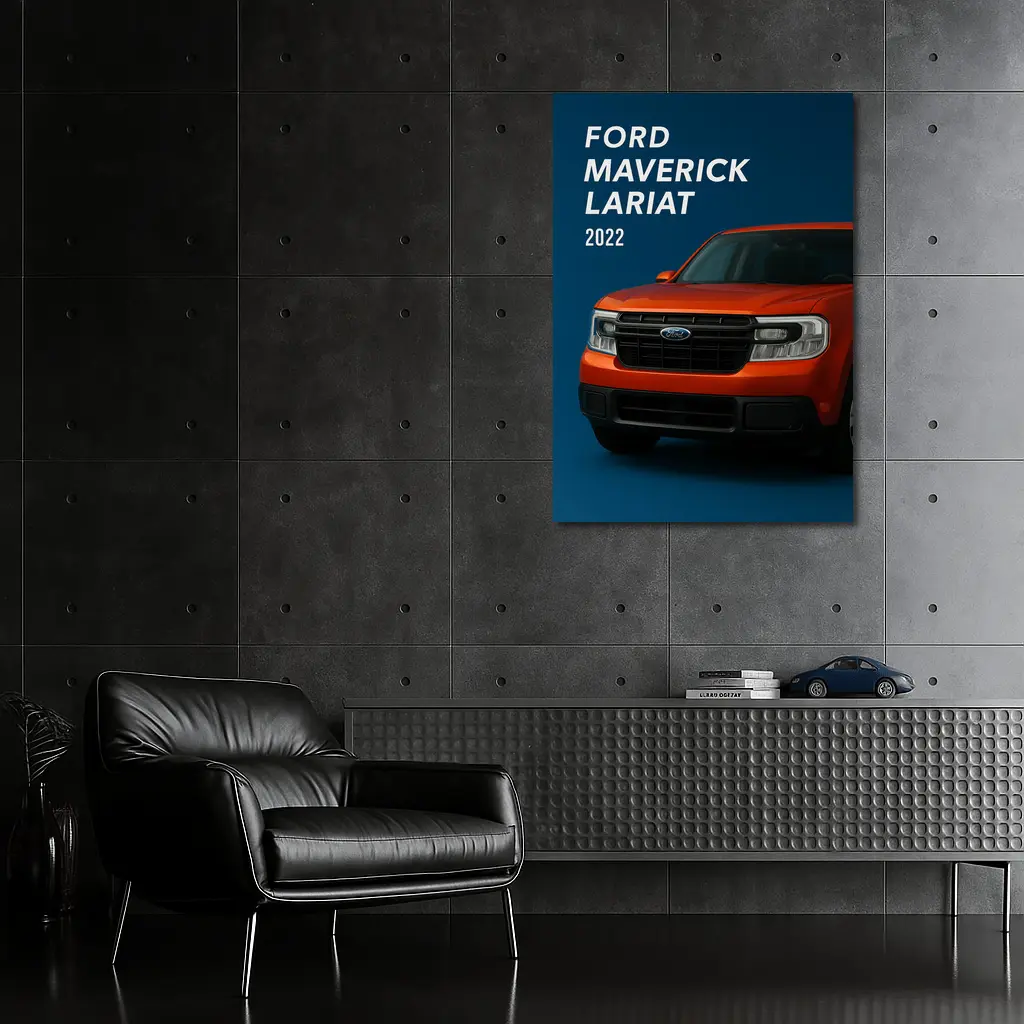 2022 Ford Maverick Lariat Orange Front View – Wall Art