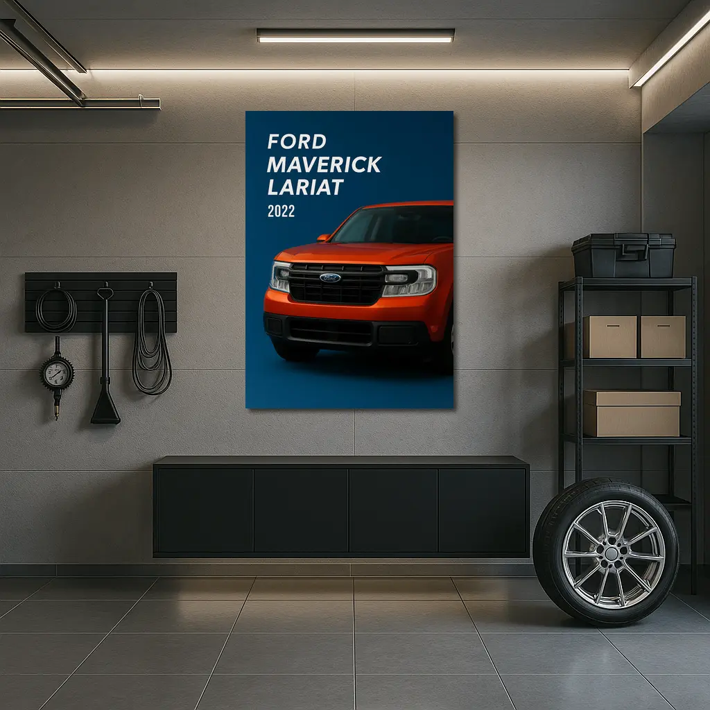 2022 Ford Maverick Lariat Orange Front View – Wall Art