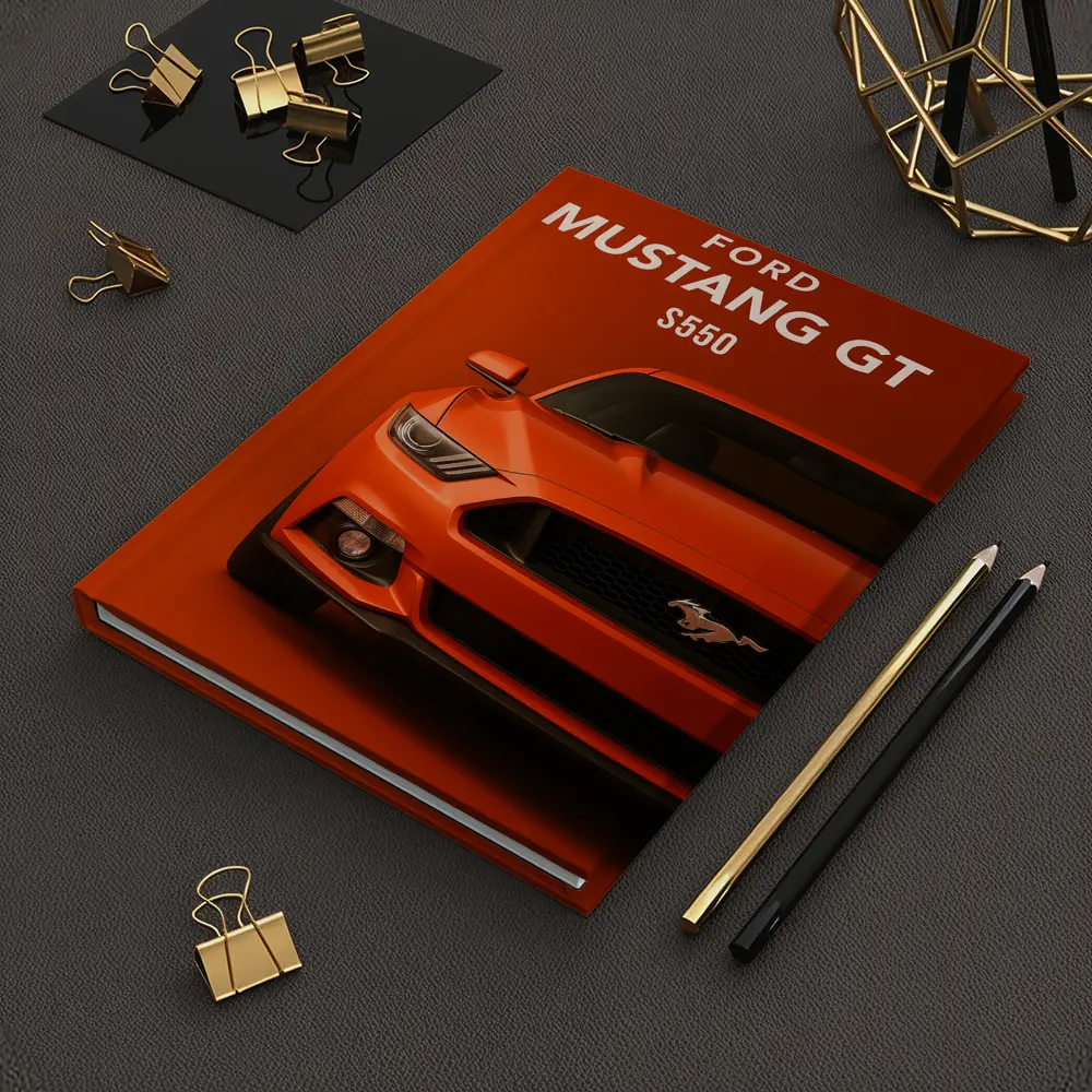 Ford Mustang GT S550 Orange Background Art – Notebooks