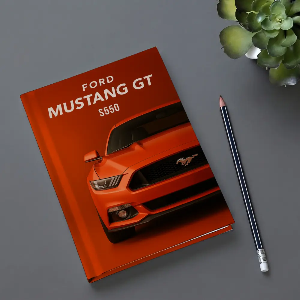 Ford Mustang GT S550 Orange Background Art – Notebooks