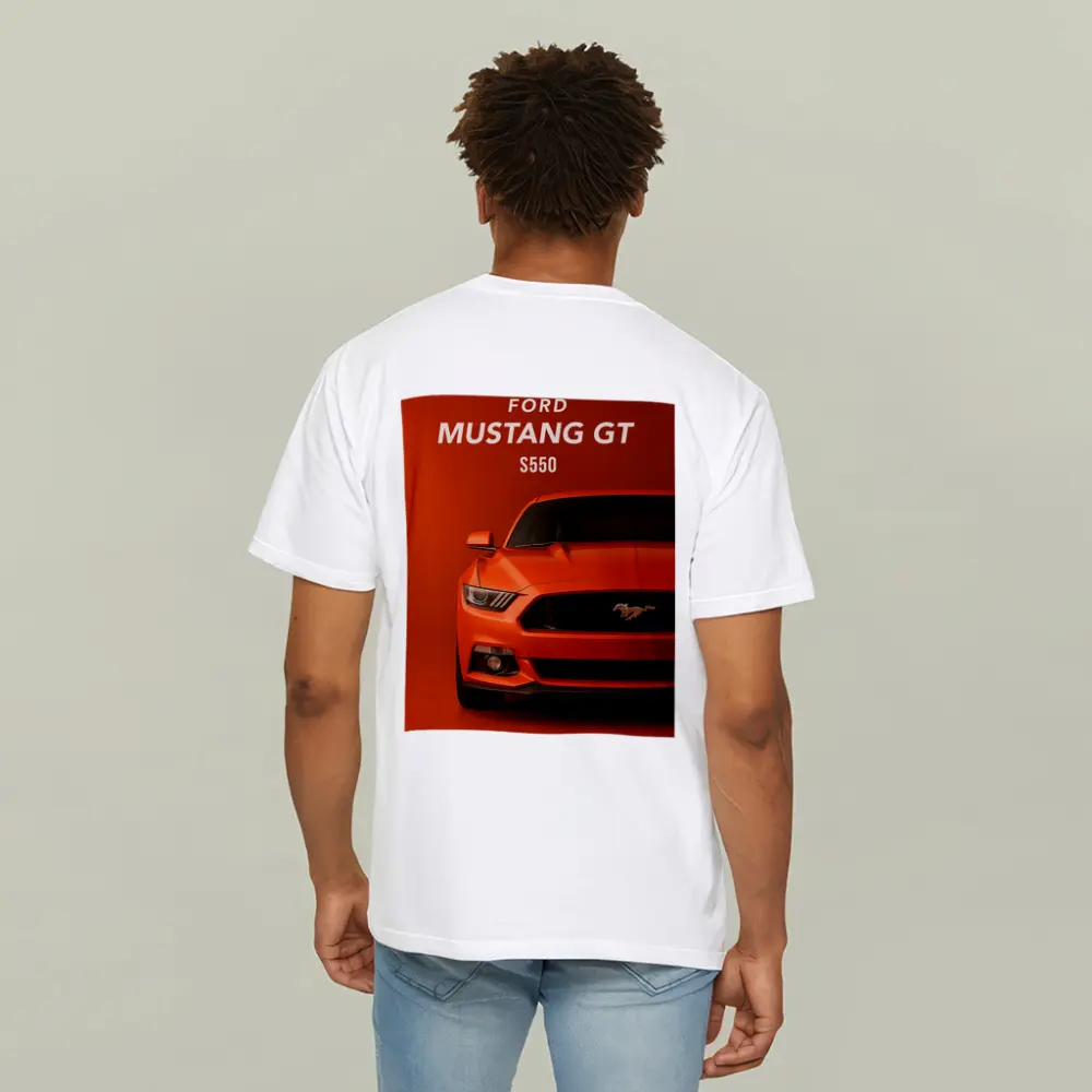 Ford Mustang GT S550 Orange Background Art – T-Shirts